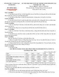 Đề thi chọn đội tuyển HSG Quốc Gia m&ocirc;n Địa L&iacute; tỉnh Hải Dương năm 2021