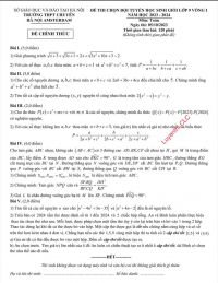 Đề thi chọn đội tuyển HSG môn Toán lớp 9 vòng 1 - Trường THPT Chuyên Hà Nội Amsterdam năm 2023