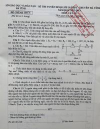 Đề thi tuyển sinh vào lớp 10 THPT CHUYÊN và đáp án môn Vật Lý tỉnh Hà Tĩnh năm 2012