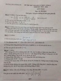 Đề thi thử vào lớp 10 THPT môn Toán vòng 2 Trường THCS Giảng Võ, Hà Nội năm 2016