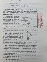 Đề thi tuyển sinh v&agrave;o lớp 10 THPT CHUY&Ecirc;N m&ocirc;n Vật L&iacute; Trường THPT CHUY&Ecirc;N Lam Sơn tỉnh Thanh H&oacute;a năm 2010