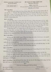 Đề giao lưu HSG môn Vật Lí lớp 8 quận Hà Đông, Hà Nội năm 2021