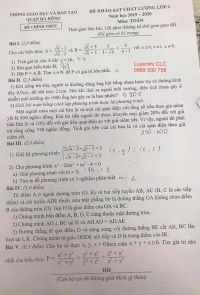 Đề khảo sát chất lượng lớp 9 môn Toán quận Hà Đông năm 2019