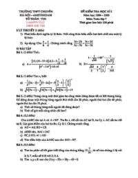 Đề kiểm tra học kì I môn Toán lớp 7 Trường THPT CHUYÊN Amsterdam năm 2004