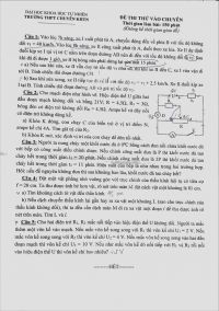 Đề thi thử vào Chuyên môn Vật Lí Trường THPT CHUYÊN KHTN Hà Nội năm 2023