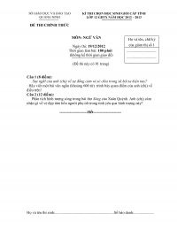 Đề thi chọn HSG cấp tỉnh lớp 12 GDTX v&agrave; đ&aacute;p &aacute;n m&ocirc;n Ngữ Văn tỉnh Quảng Ninh năm 2012