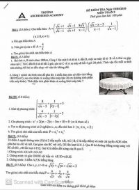 Đề kiểm tra môn Toán 9 Trường Archimedes Academy, ngày 15/05/2020