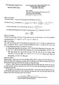 Đề thi chọn HSG quốc gia THPT môn Toán năm 2023