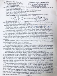 Đề thi sàng lọc đội tuyển HSG môn Hóa Học lớp 9 Trường THCS Nguyễn Tri Phương, tỉnh Thừa Thiên Huế năm 2023