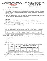 Đề thi Olympic Địa L&iacute; 11 Trường THPT Ho&agrave;i Đức, th&agrave;nh phố H&agrave; Nội năm 2019