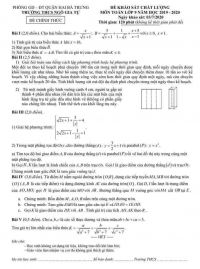 Đề khảo s&aacute;t chất lượng m&ocirc;n To&aacute;n lớp 9 Trường THCS Ng&ocirc; Gia Tự, quận Hai B&agrave; Trưng, H&agrave; Nội năm 2020