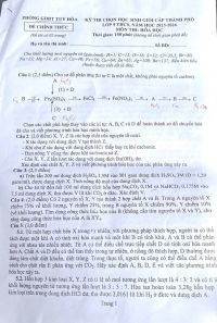 Đề thi chọn HSG môn Hóa Học lớp 9 tại Tuy Hòa tỉnh Phú Yên năm 2023