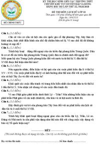 Đề thi HSG các trường THPT CHUYÊN khu vực Duyên hải và Đồng bằng Bắc Bộ lần thứ XI môn Lịch Sử lớp 10 năm 2018