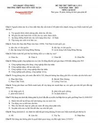 Đề thi thử THPT Quốc Gia lần 1 môn Lịch Sử Trường THPT Nguyễn Viết Xuân tỉnh Vĩnh Phúc năm 2020