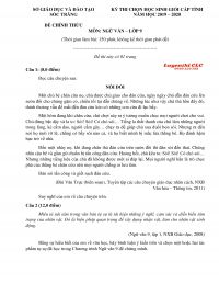 Đề thi chọn HSG m&ocirc;n Ngữ Văn lớp 9 tỉnh S&oacute;c Trăng năm 2019