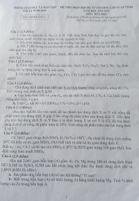 Đề thi chọn HSG m&ocirc;n H&oacute;a Học lớp 9 thị x&atilde; Nghi Sơn tỉnh Thanh H&oacute;a năm 2022