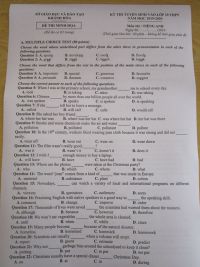 Đề minh họa đề thi tuyển sinh v&agrave;o lớp 10 THPT m&ocirc;n Tiếng Anh tỉnh Kh&aacute;nh H&ograve;a năm 2019