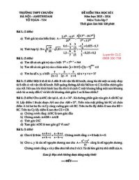 Đề kiểm tra học k&igrave; I m&ocirc;n To&aacute;n lớp 7 Trường THPT CHUY&Ecirc;N Amsterdam năm 2013