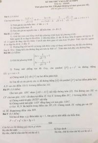 Đề thi thử v&agrave;o lớp 10 THPT m&ocirc;n To&aacute;n