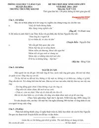 Đề thi chọn HSG lớp 9 và đáp án môn Ngữ Văn năm Trường THCS Phụ Khánh, tỉnh Phú Thọ năm 2014