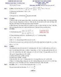 Đề thi thử vào lớp 10 THPT môn Toán 9 Hà Nội  năm 2019