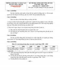 Đề thi HSG v&ograve;ng huyện m&ocirc;n Địa L&iacute; lớp 9 huyện Ch&acirc;u Th&agrave;nh tỉnh Hậu Giang năm 2020